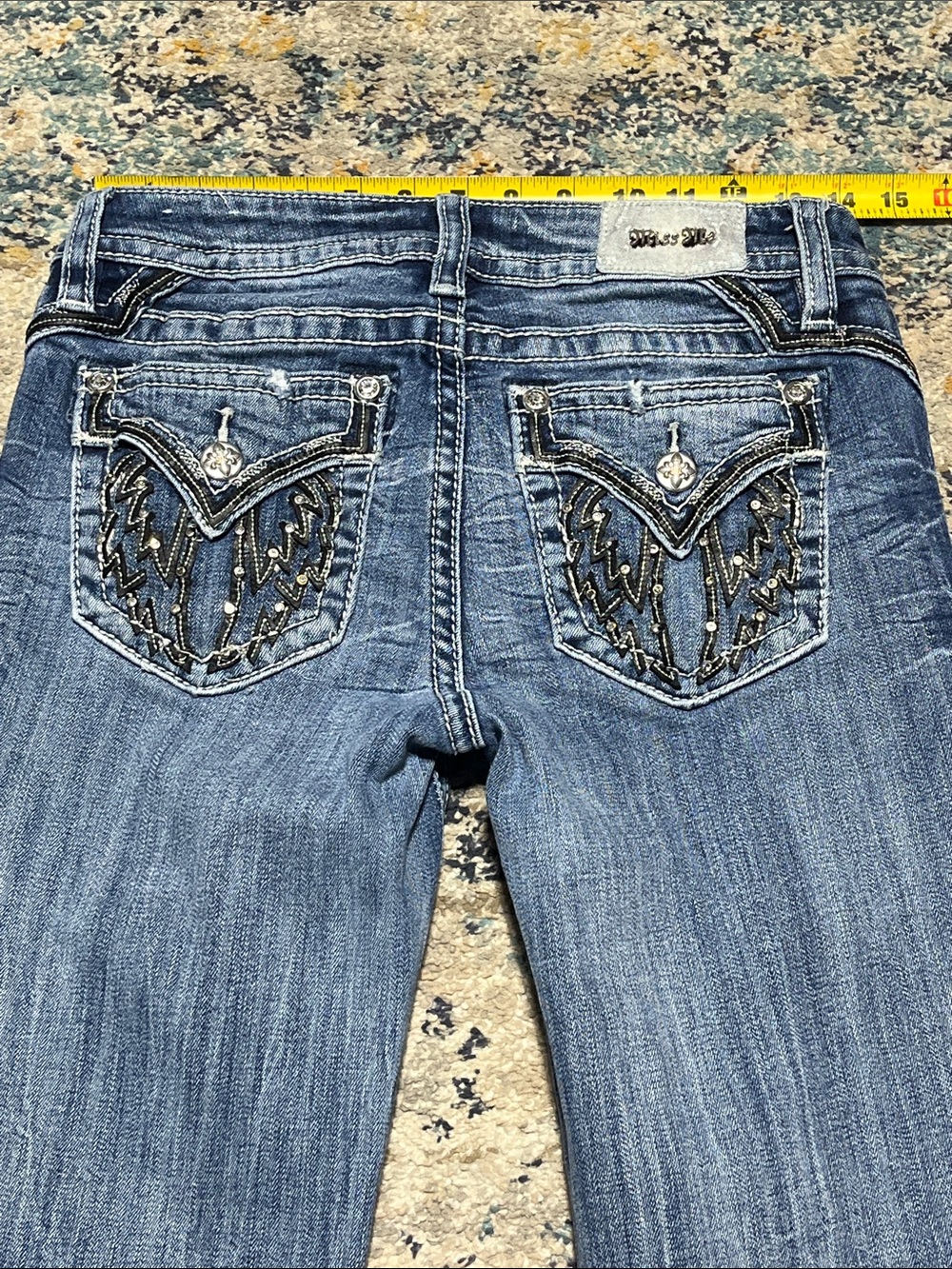Miss Me Low-Rise Boot Cut Jeans Size 28 - Picture 3 of 13